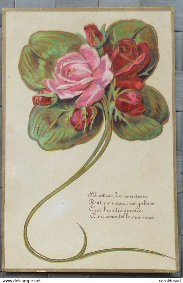 CPA Lot 6 X Litho RELIEF ART NOUVEAU Illustrateur Klein KOPAL E.A.S. THEME VOEUX LANGAGE FLEUR ROSE - Sammlungen & Sammellose