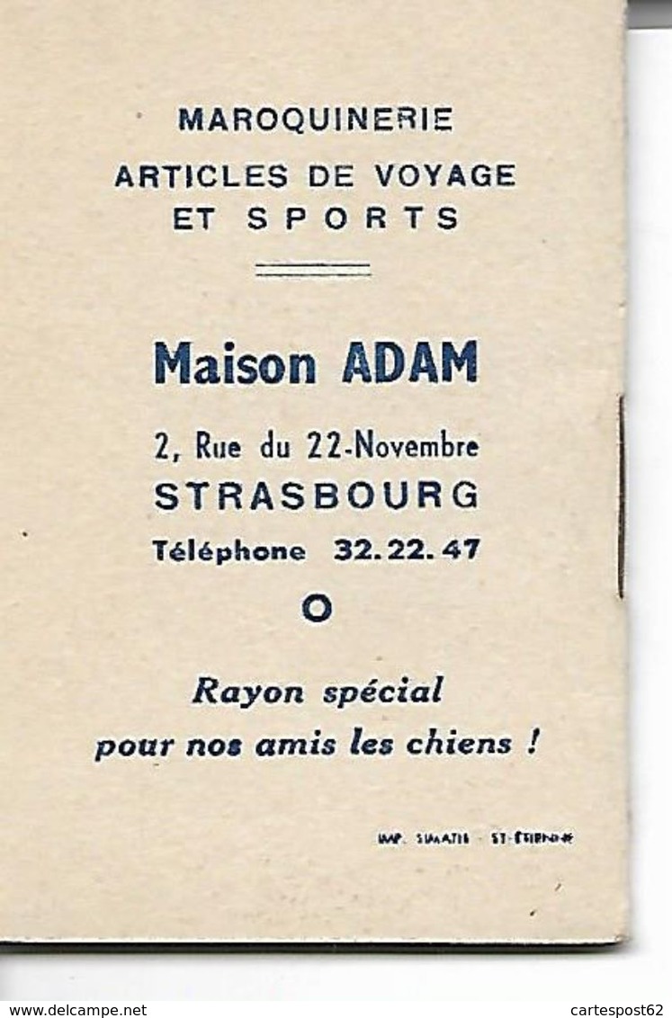 Petit Almanach Année 1956. Publicité Maison Adam Strasbourg. - Petit Format : 1941-60