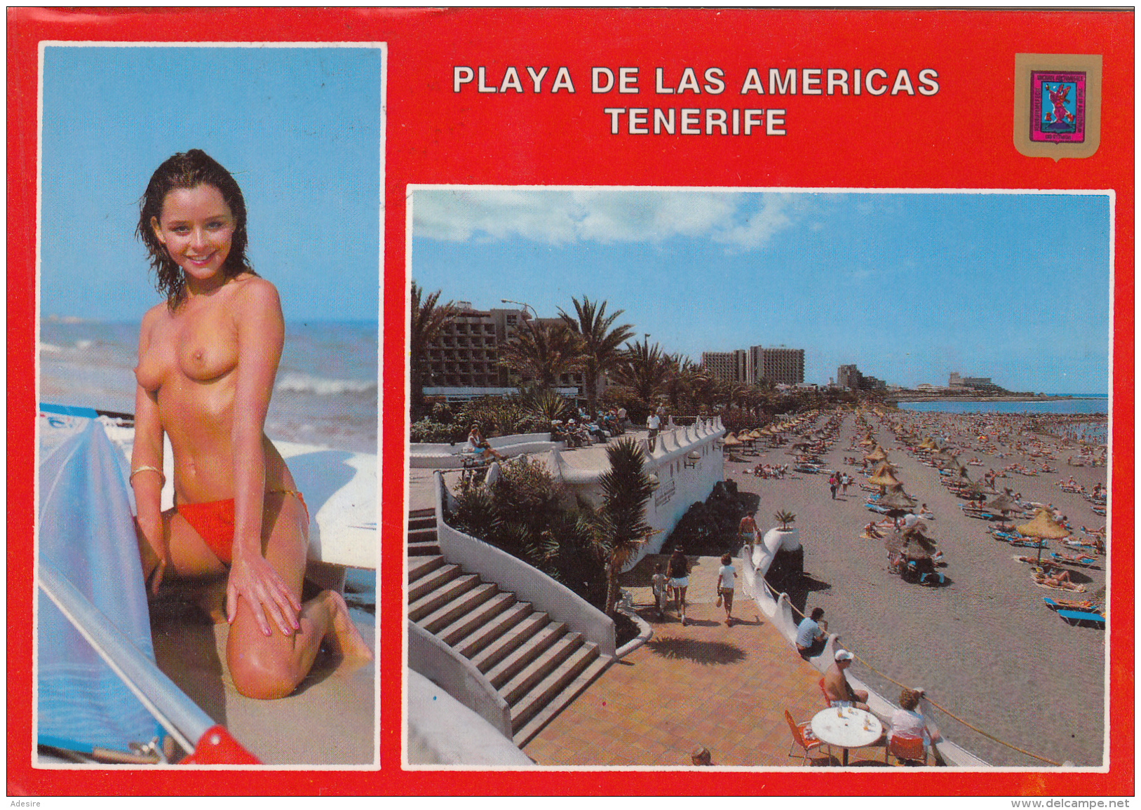 PLAYA De Las Americas (Tenerife), Oben Ohne Mädchen, Gelaufen - Tenerife