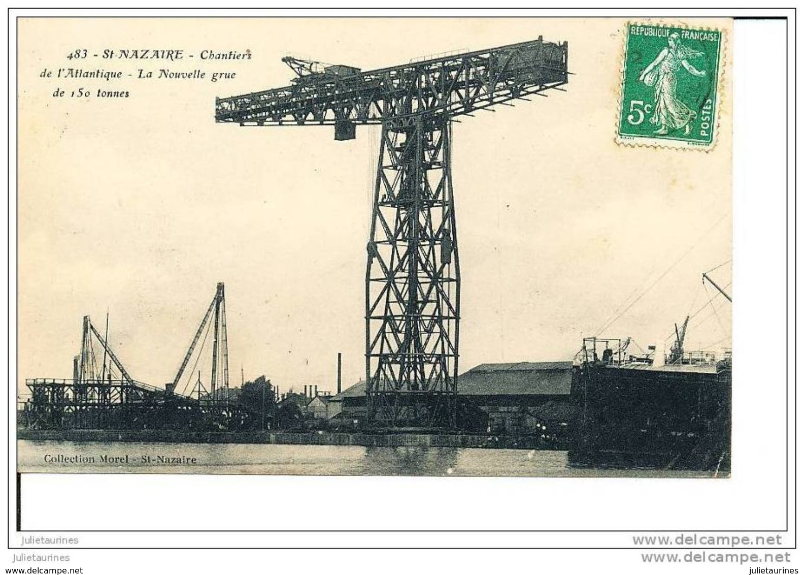 85 SAINT NAZAIRE CHANTIER DE L'ATLANTIQUE LA NOUVELLE GRUE CPA BON ETAT - Saint Nazaire