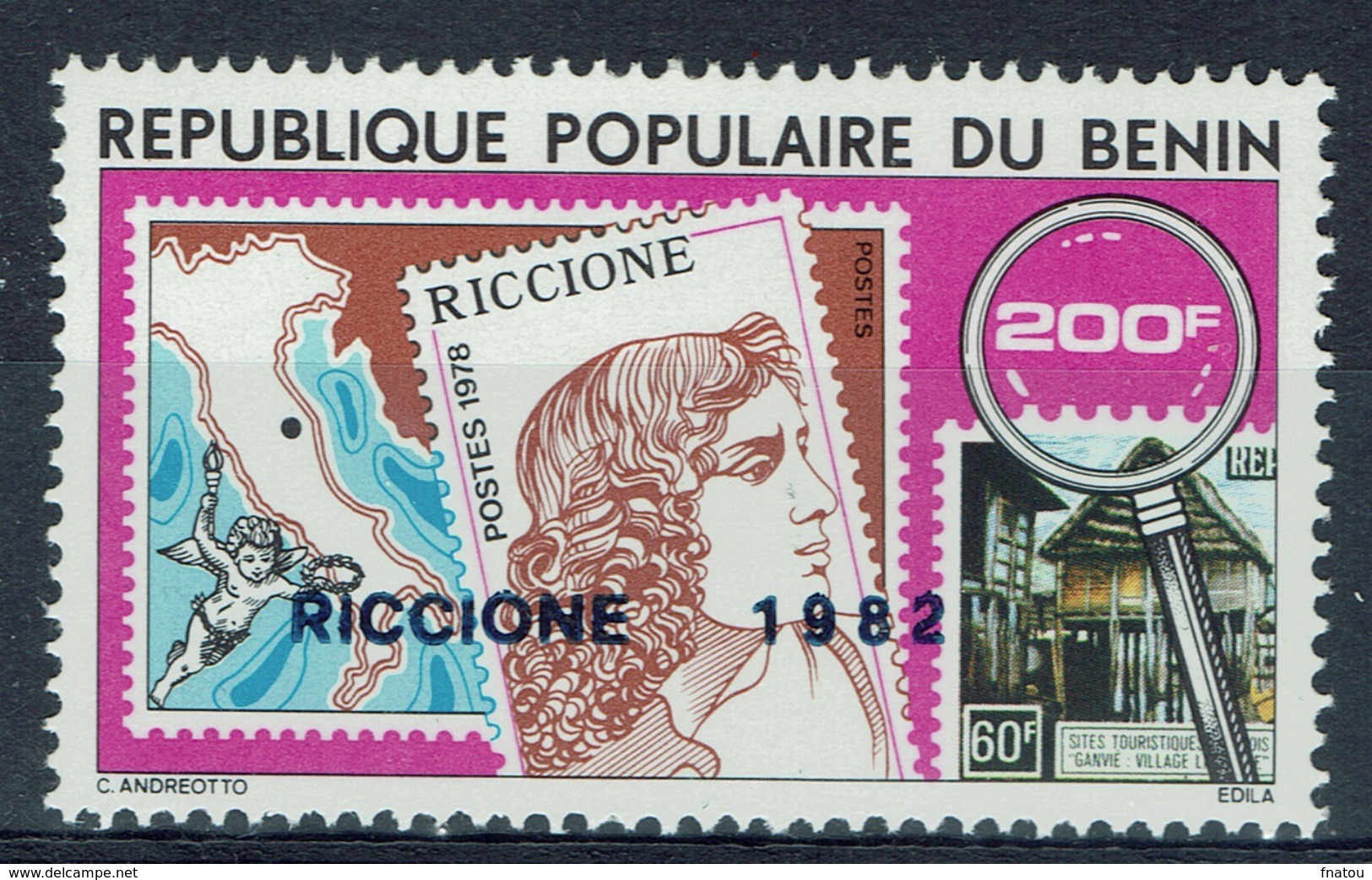 Benin, "Riccione 1982" Overprint, 1982, MNH VF - Benin - Dahomey (1960-...)