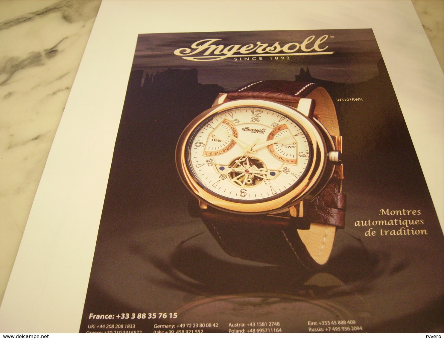 PUBLICITE  MONTRE INGERSOLL 2009 - Autres & Non Classés