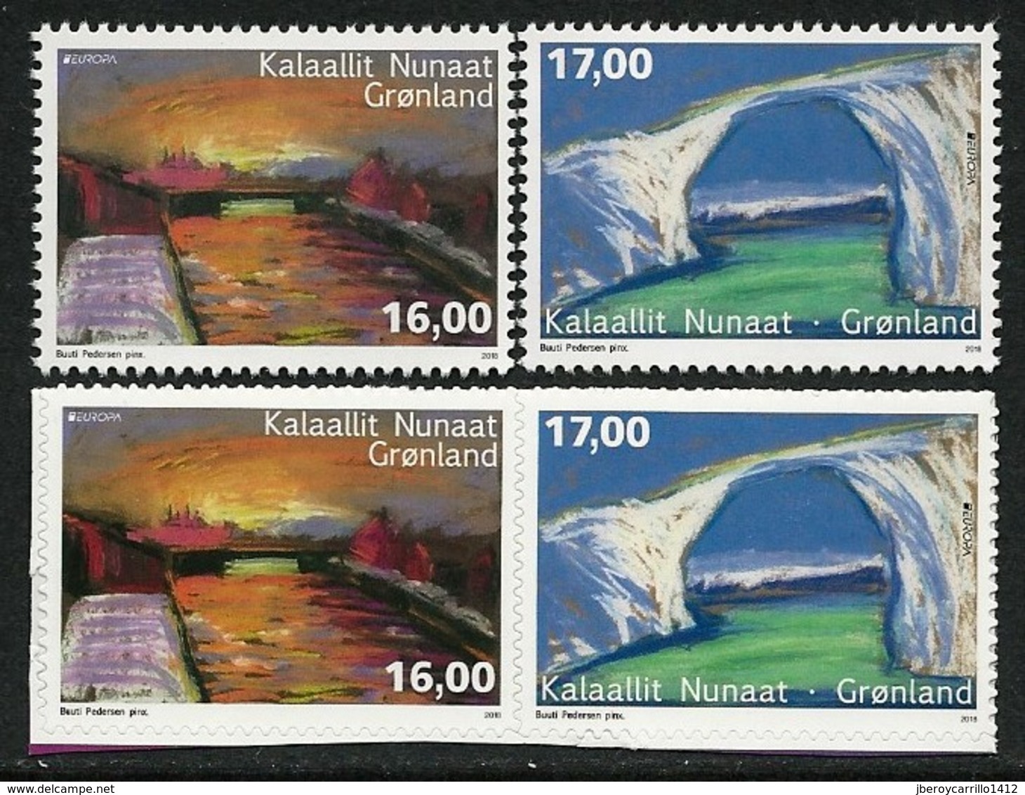 GROENLAND/ GROENLANDIA/ GREENLAND - EUROPA 2018 -TEMA- "PUENTES.- BRIDGES - BRÜCKEN - PONTS" -1SERIE TIPO A + 1 TIPO B - 2018