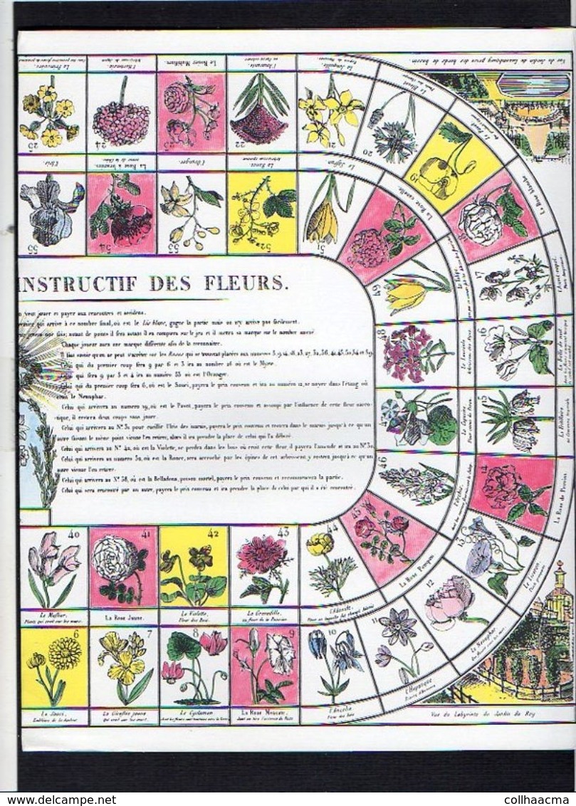 1960 Publicité Laboratoires  / Jeu De Société (genre De L'Oie) / " Jeu Instructif Des Fleurs " - Autres & Non Classés