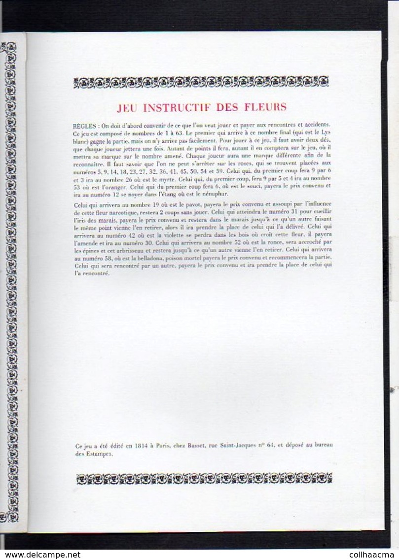 1960 Publicité Laboratoires  / Jeu De Société (genre De L'Oie) / " Jeu Instructif Des Fleurs " - Autres & Non Classés