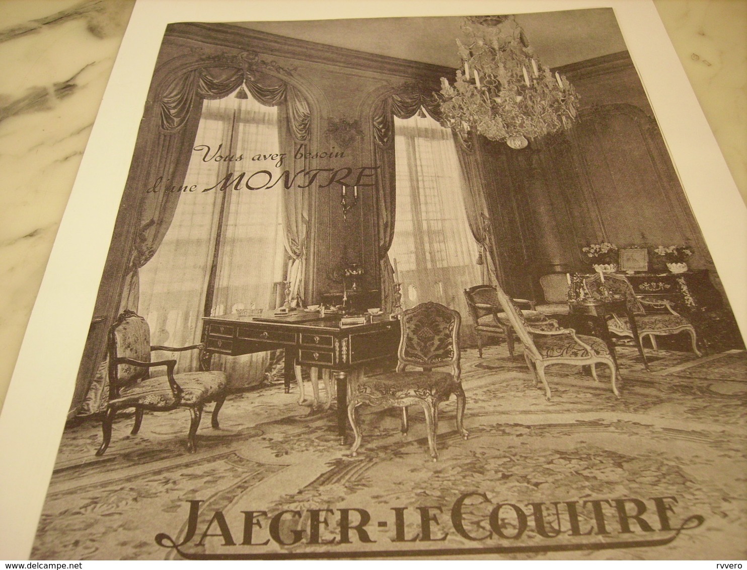 ANCIENNE PUBLICITE MONTRE JAEGER-LECOULTRE 1952 - Orologi Da Muro