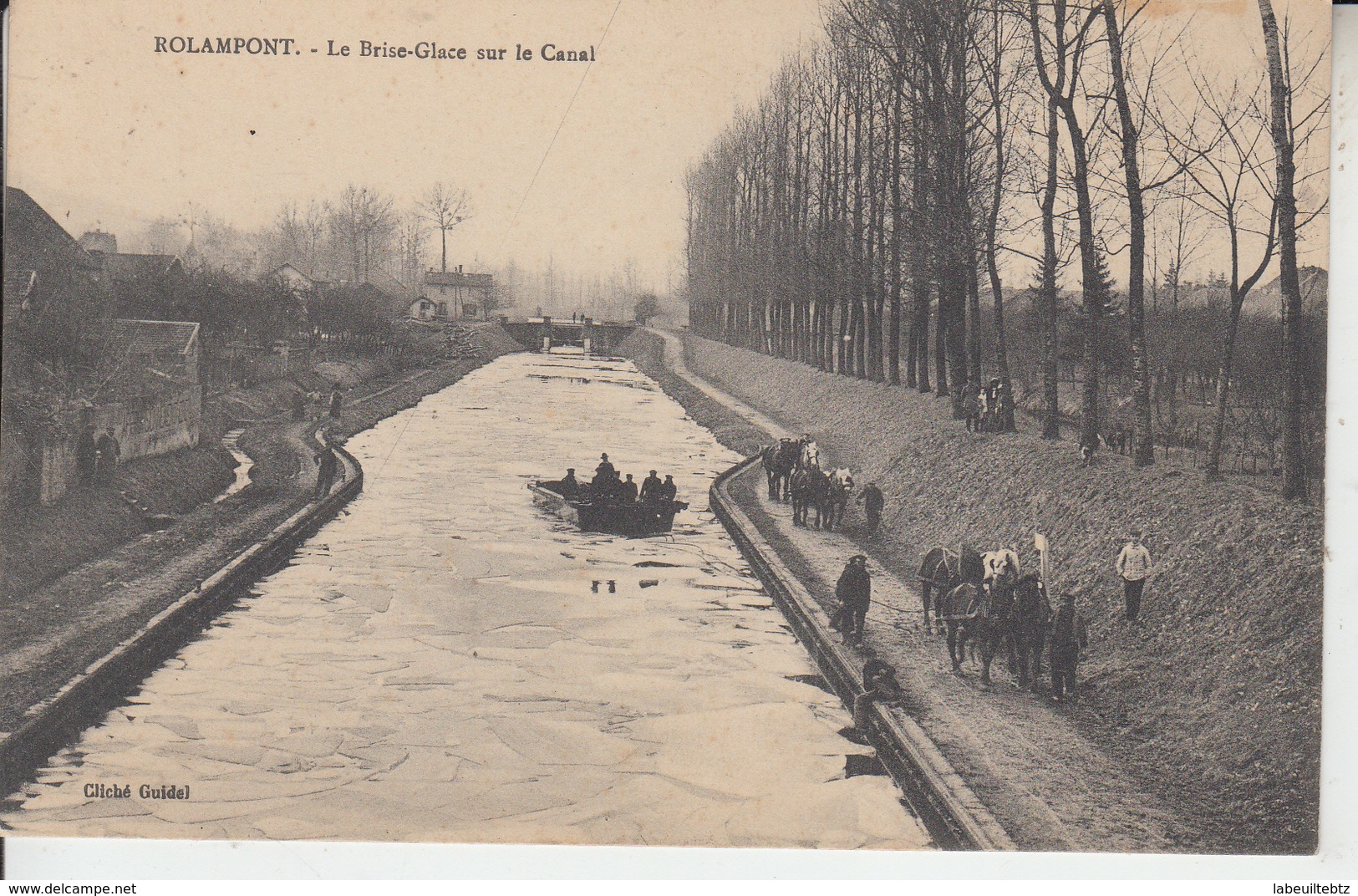 ROLAMPONT - Le Brise Glace Sur Le Canal ( Chemin De Halage Chevaux )  PRIX FIXE - Autres & Non Classés