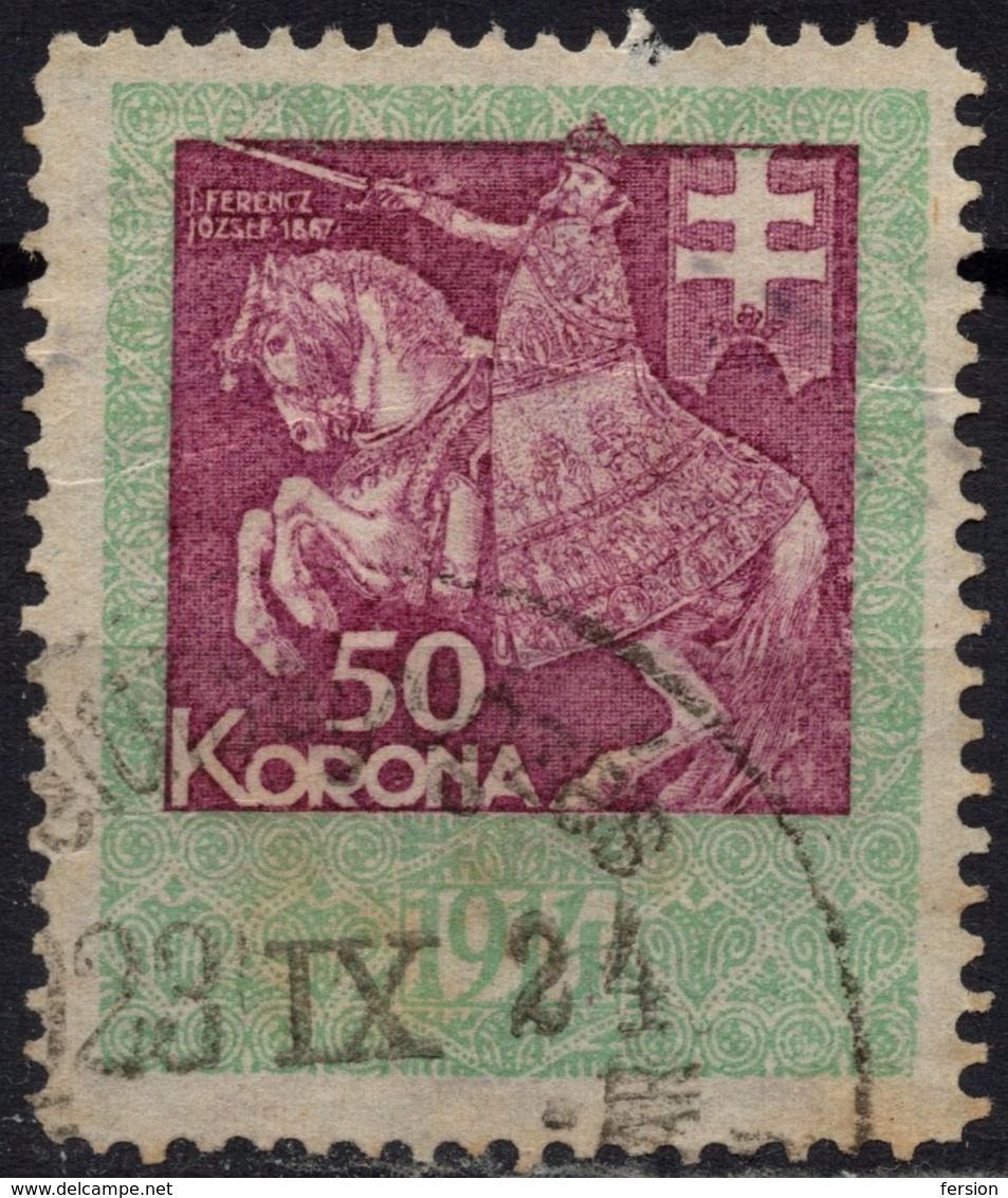 1913 - 1923 Hungary Croatia Slovakia Vojvodina Serbia Romania Transylvania K.u.k Kuk - Revenue Tax Stamp - USED - 50 K - Steuermarken