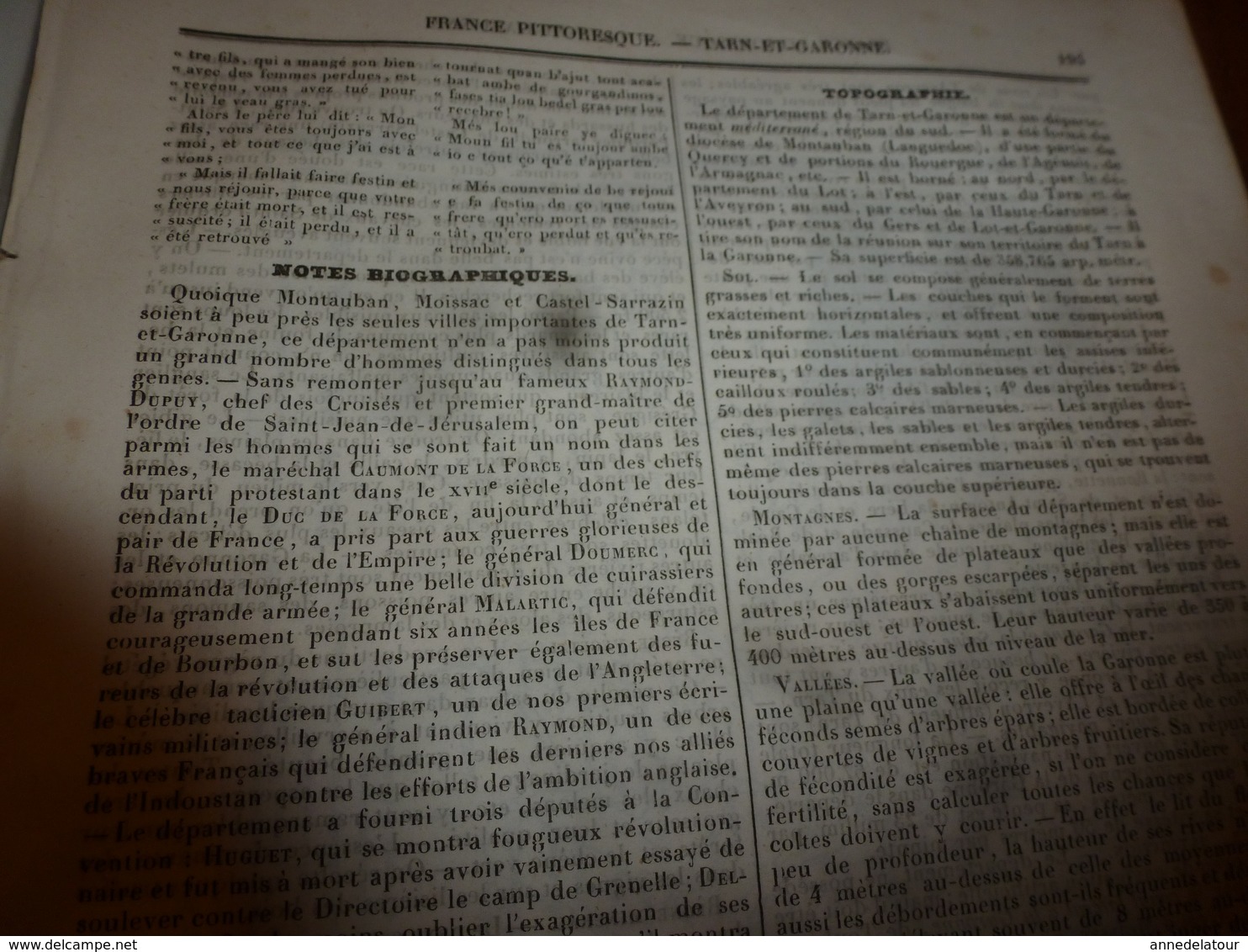 1935 Tarn et Garonne (Histoire-Antiquités-Caractère-Langage-Curiosités-Industrie commerciale-Variétés-Population-etc)