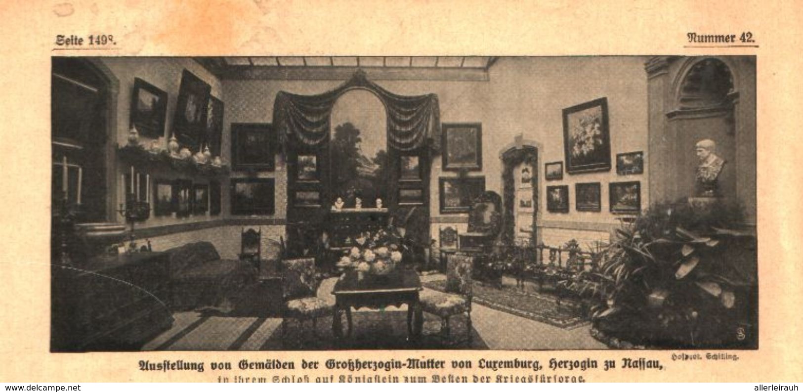 Ausstellung Von Gemälden Der Großherzogin Mutter Von Luxemburg  / Druck, Entnommen Aus Zeitschrift / 1915 - Paketten