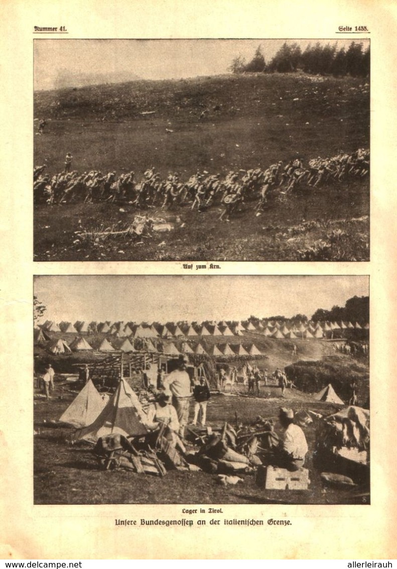 Unsere Bundesgenossen An Der Italienischen Grenze  / Druck, Entnommen Aus Zeitschrift / 1915 - Paketten