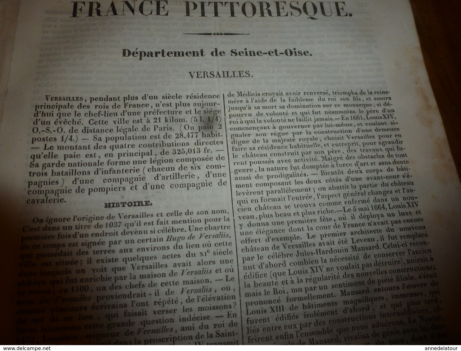 1935 SEINE Et OISE (VERSAILLES-Antiquités-Caractère-Langage-Curiosités-Industrie Commerciale-Variétés-Population-etc) - Autres & Non Classés