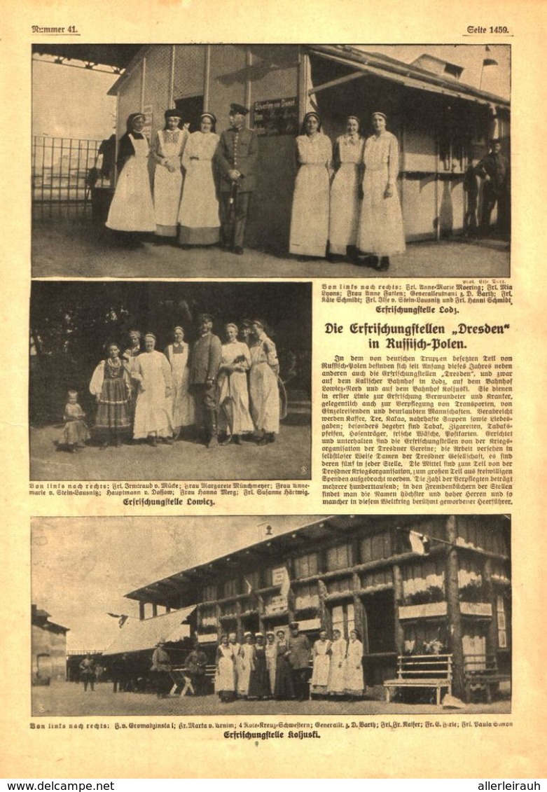 Erfrischungsstellen "Dresden" In Russisch Polen,Kriegsbeschädigtenfuersorge Kreuznach / Artikel  Aus Zeitschrift/1915 - Pacchi