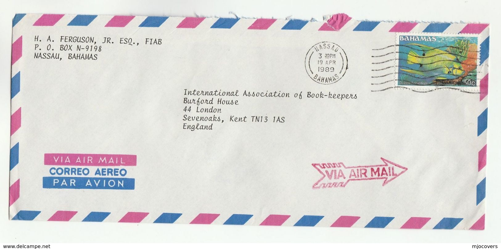 Air Mail BAHAMAS COVER Stamps FISH - Bahamas (1973-...)