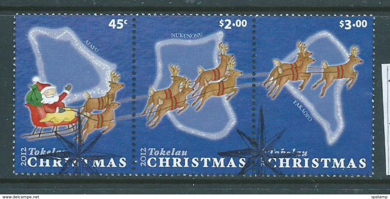 Tokelau 2012 Christmas Strip Of 3 FU - Tokelau