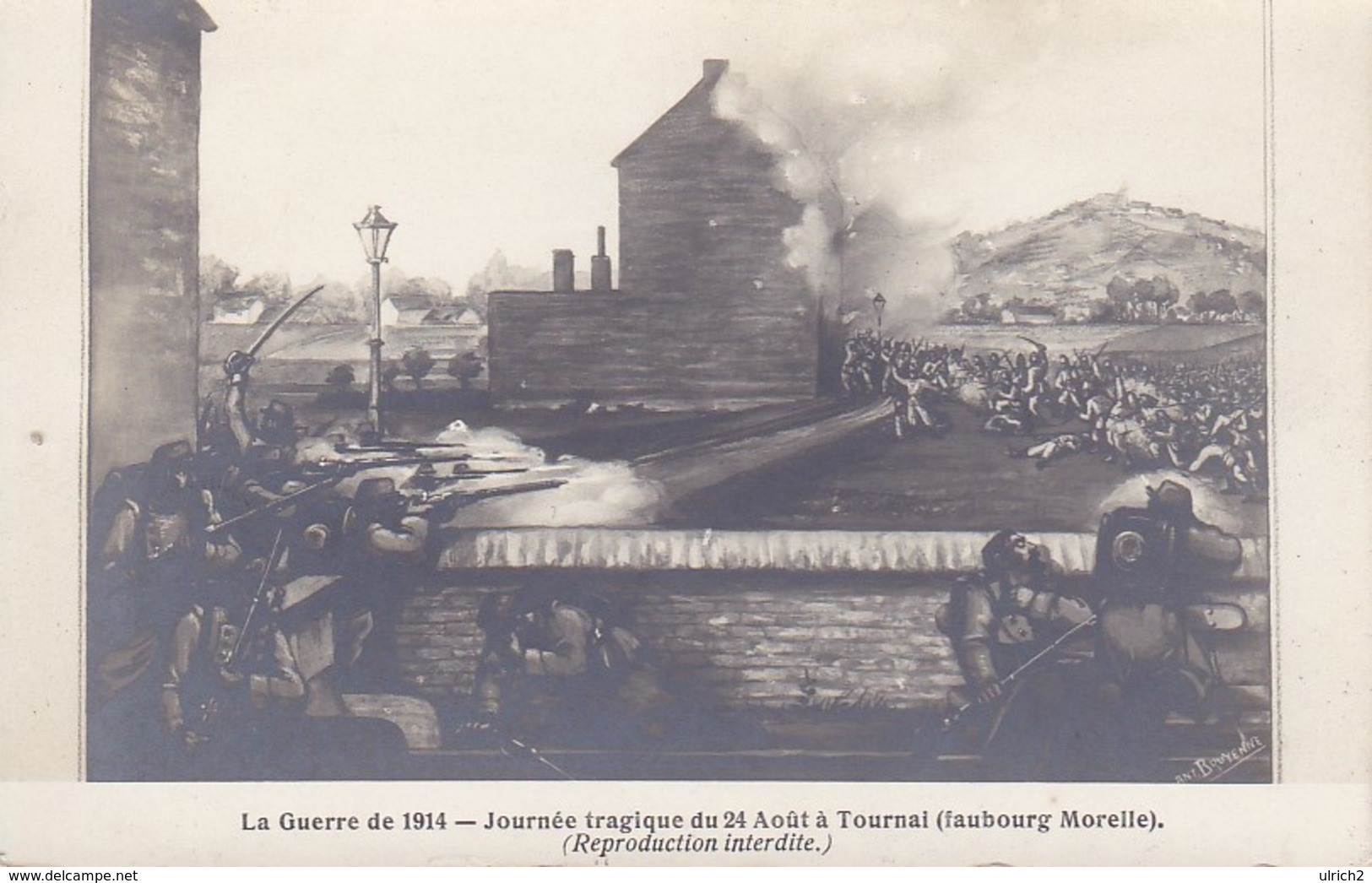 AK Tournai - La Guerre De 1914 - Journée Tragique Du 24 Aout à Tournai - Faubourg Morelle - 1. WK (33311) - Tournai