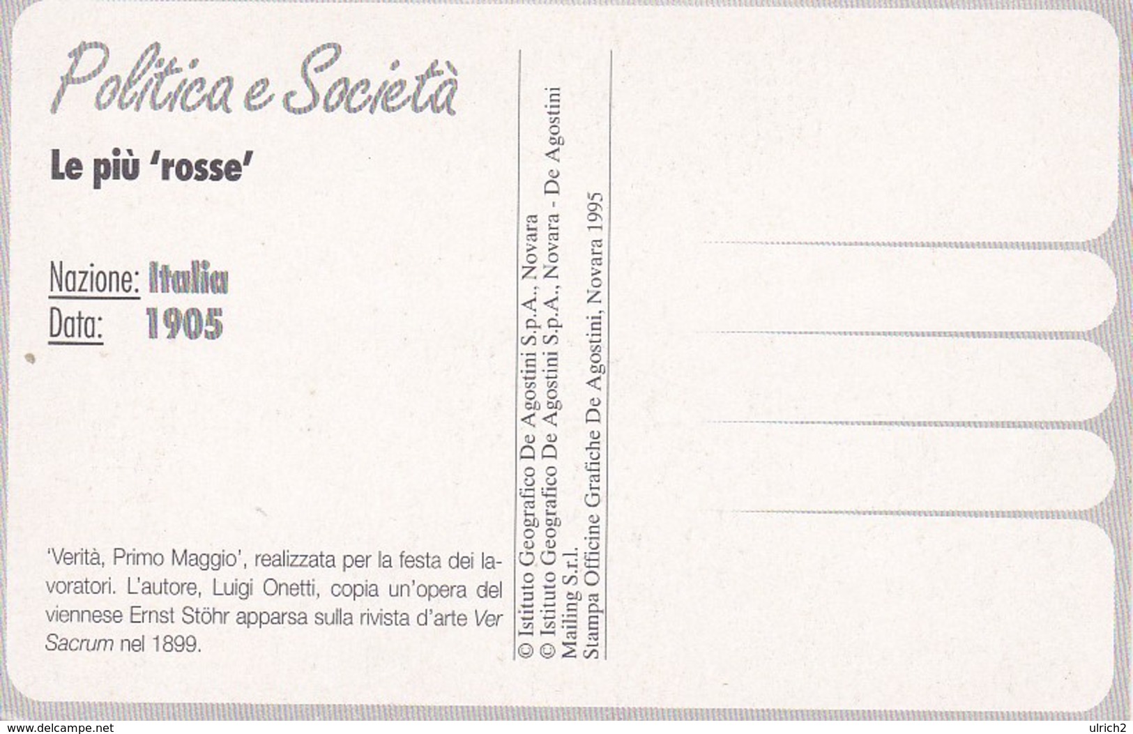 AK Verita - 1. Maggio 1905 - Politica E Societa - La Piu "rosse" - Ver Sacrum - Reproduction (33312) - Political Parties & Elections