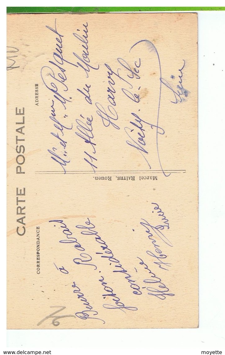 CPA-76-1931-YVETOT-L'EGLISE-ANIMEE-PERSONNAGES-CACHET CONVOYEUR LE HAVRE A ROUEN- - Yvetot