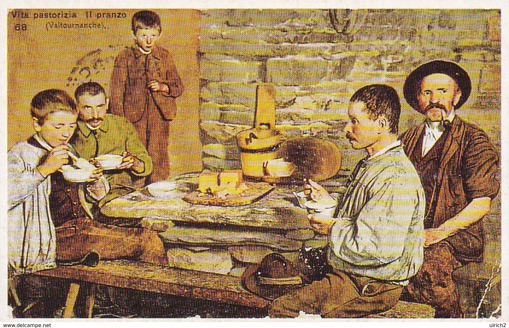 AK Vita Pastorizia - Il Pranzo - Italia - Valle D'Aosta 1908 - Repro (33316) - Europe