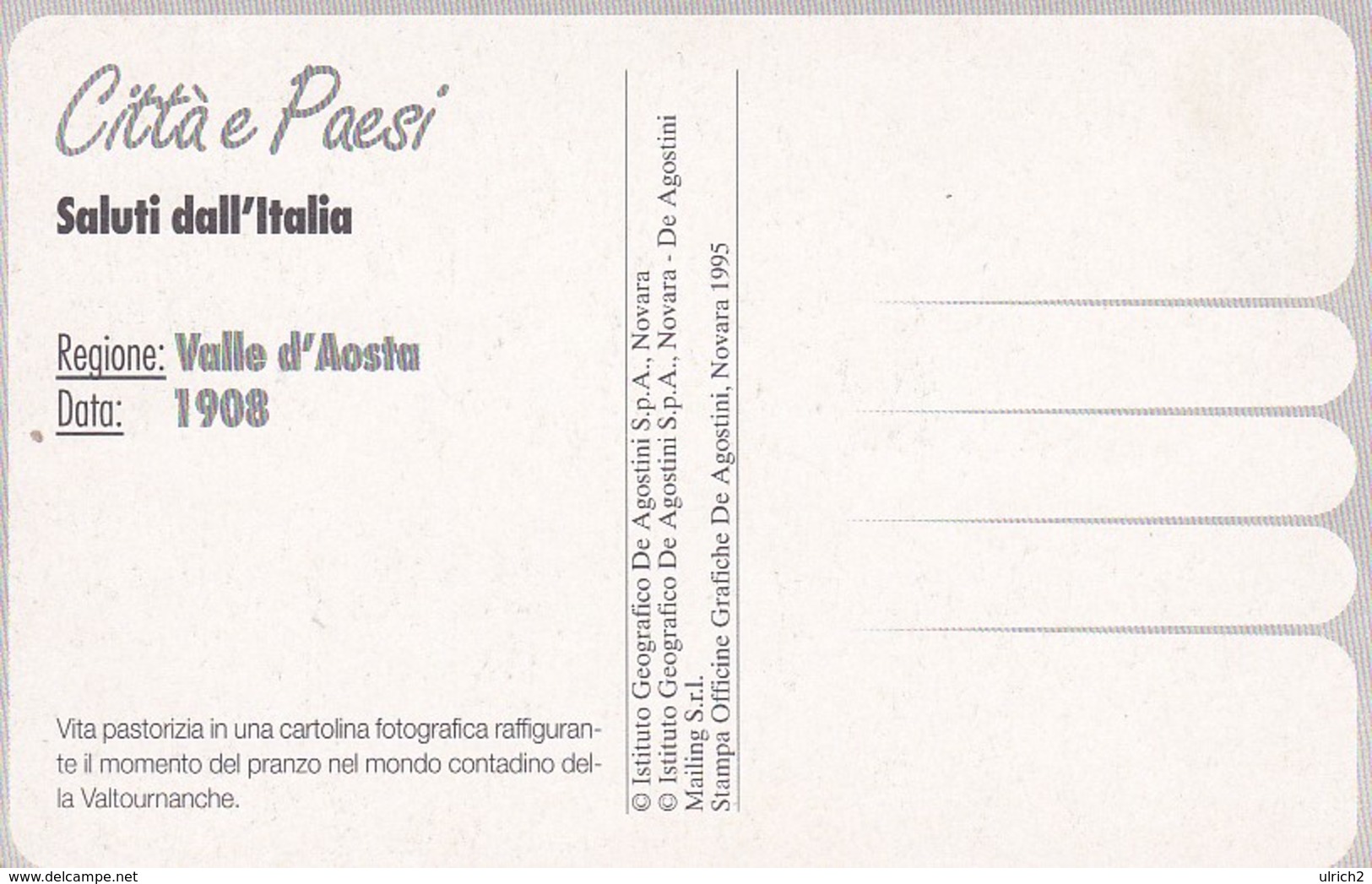 AK Vita Pastorizia - Il Pranzo - Italia - Valle D'Aosta 1908 - Repro (33316) - Europa
