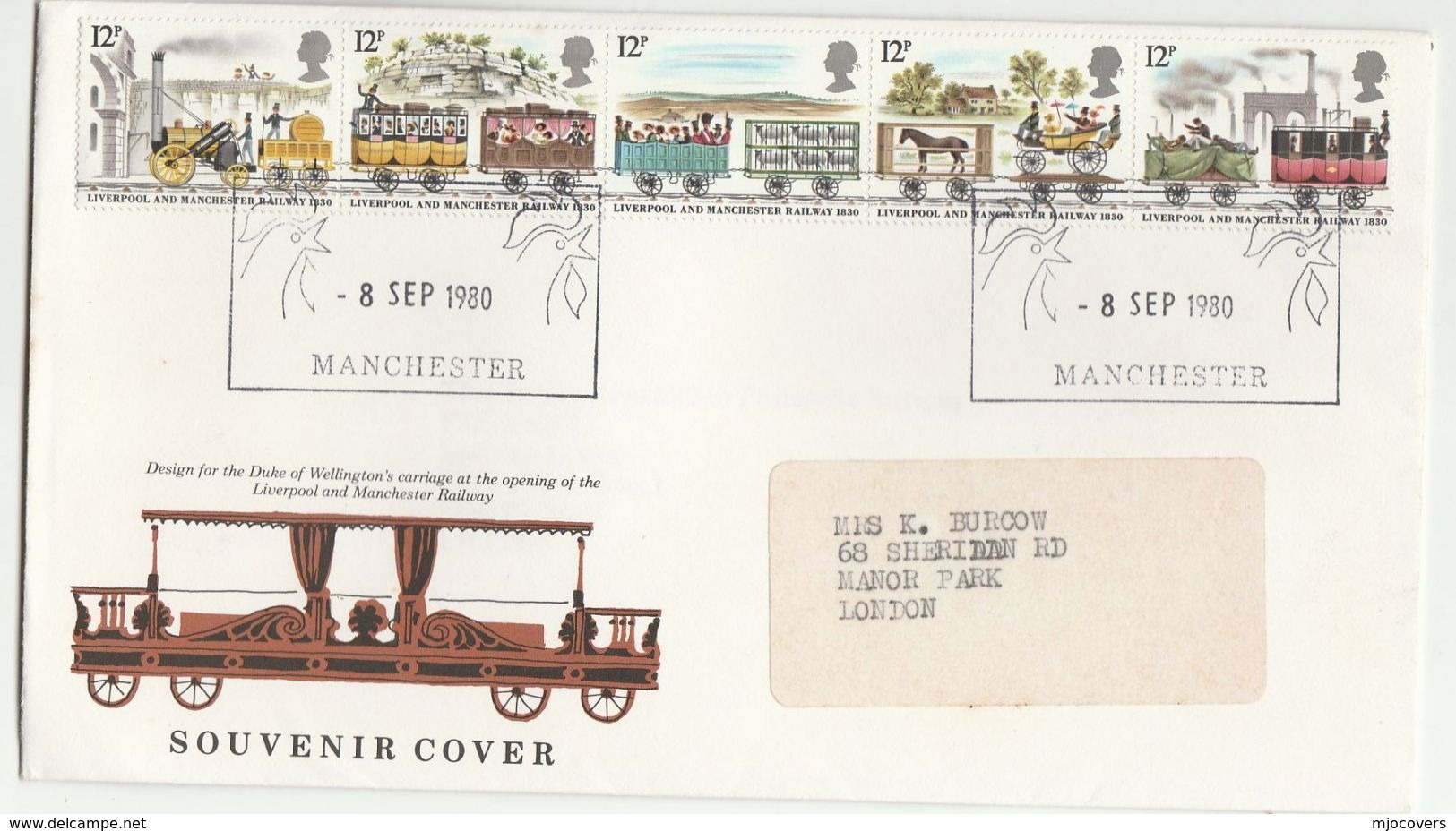 1980 8 Sep MANCHESTER RAILWAY EVENT COVER Stamps GB Train Steam Locomotive Horse Sheep Chicken Bird - Trains