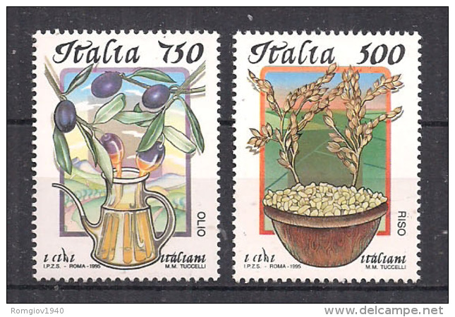 ITALIA  1995 CIBI ITALIANI SASS. 2140-2141 MNH XF - 1991-00:  Nuovi