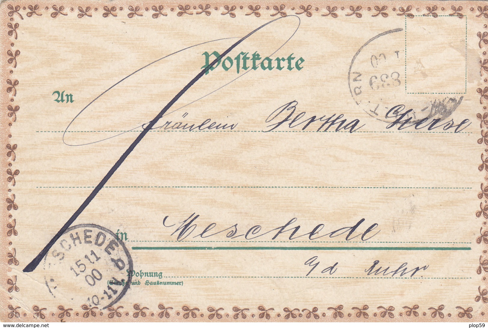 Cpa 2 Scans Lithographie Gruss Aus Coesfeld  Voyagée 18 XI 1900 Précurseur Allemagne Germany (1 Coin Plié En Bas A Droit - Coesfeld