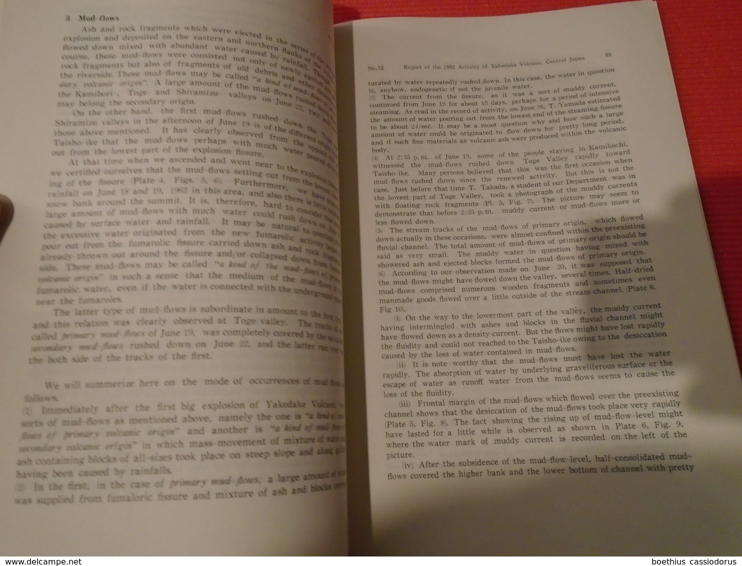 Report Of The 1962 Activity Of Yakedake Volcano JAPAN  1963 TETSUO YAMADA / VOLCANOLOGY - Geología