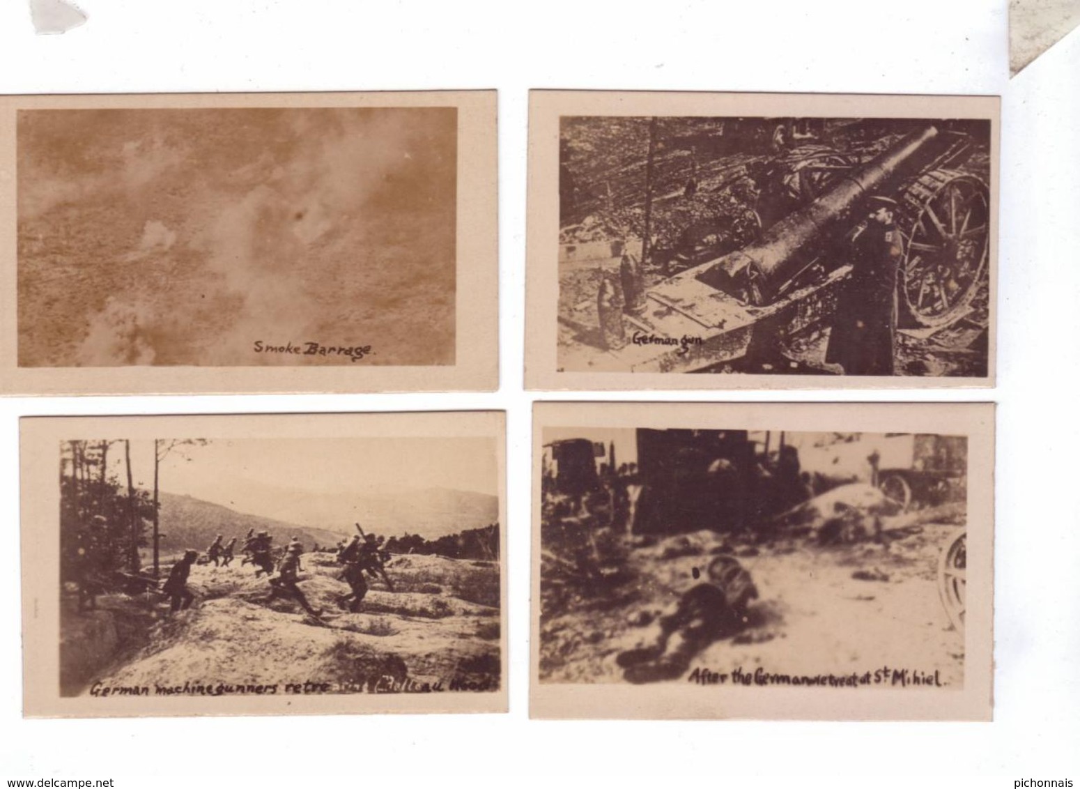 GUERRE 14 18 MINI Carte Photo 4,5 Cm Par 7 Cm Destruction Morts Canon Avion Belleau Cimetiere Allemand - Bordeaux