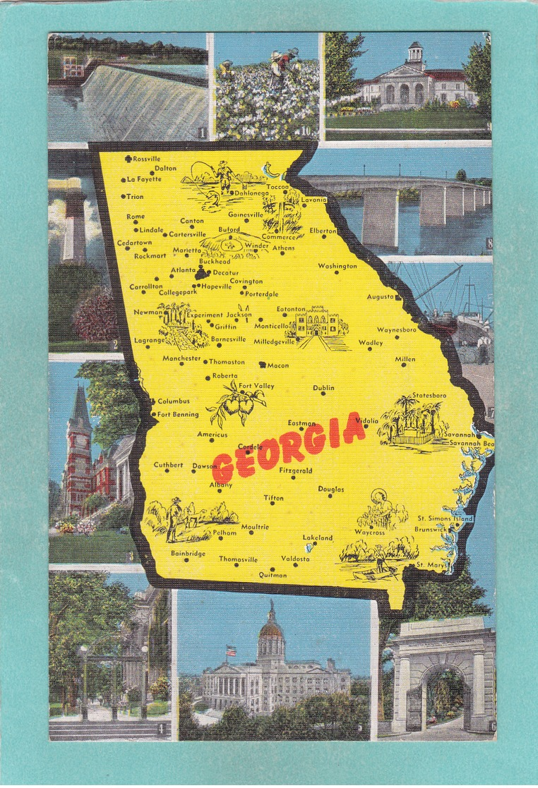 Small Map Post Card Of GA - Georgia,United States,Map,K2. - Other & Unclassified
