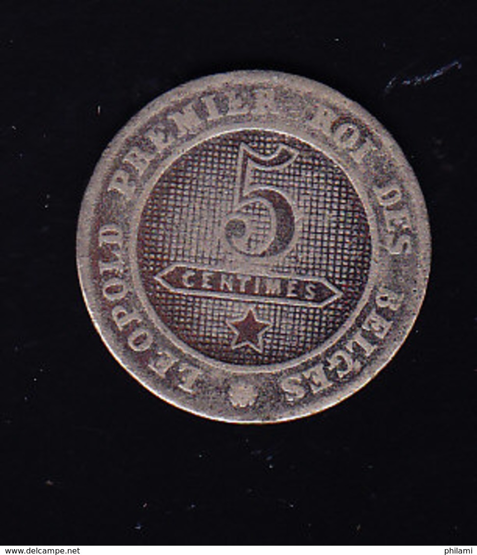 BELGIUM MORIN CAT N° 137, 1861 (8P11) - 5 Centimes