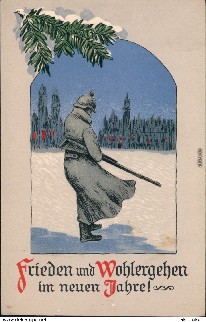 Neujahr - Militaria WK1 Frieden Und Wohlergehen Im Neuen Jahr 1917  - War 1914-18
