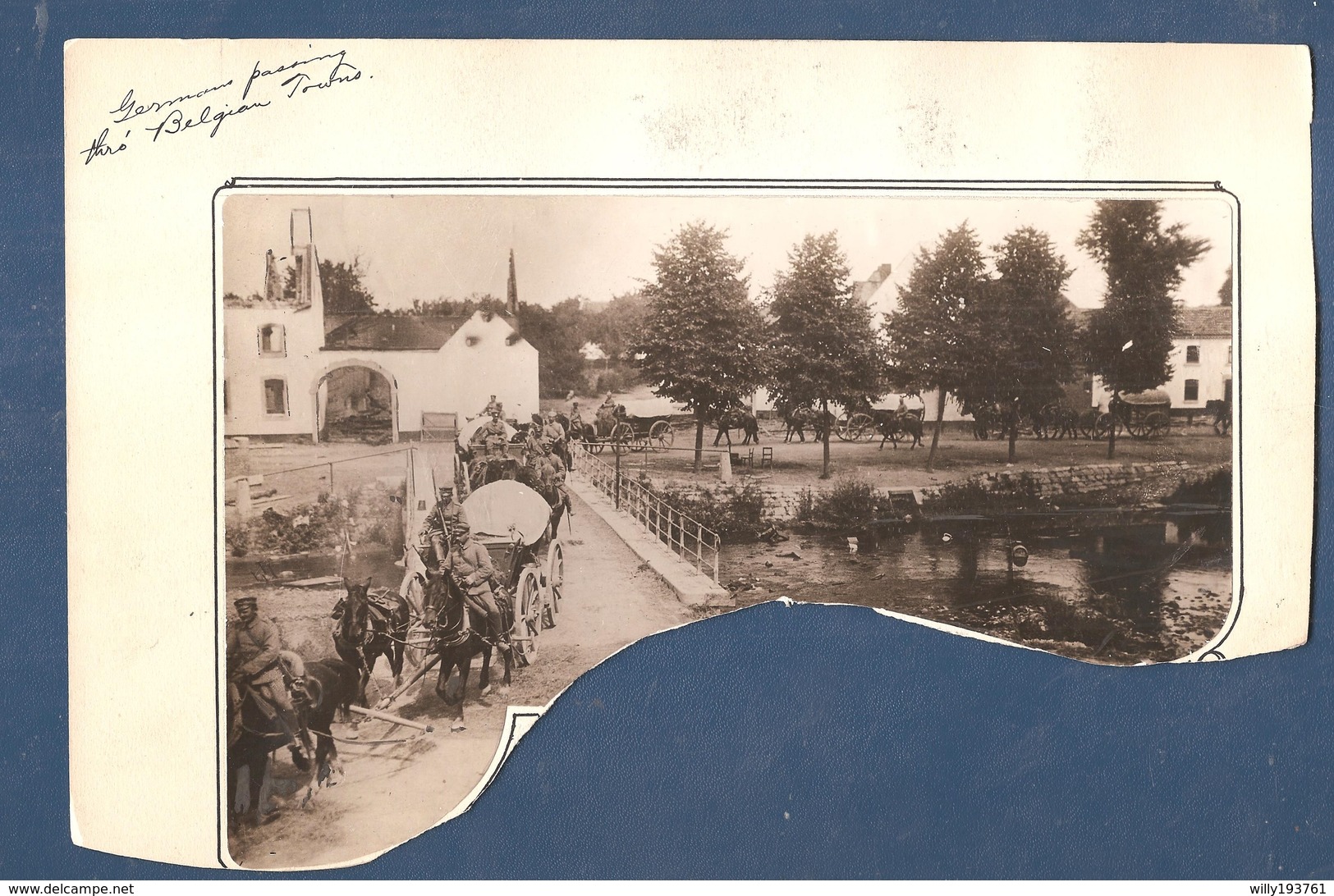 Voeren Fourons Mouland Moelingen Photo Foto 1914 1918 Pont Brug  Plunderende Duitsers - Les Allemands Piller 1914 - Fourons - Voeren