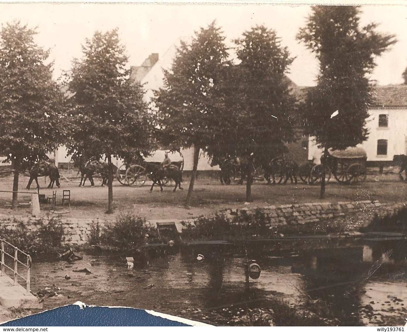 Voeren Fourons Mouland Moelingen Photo Foto 1914 1918 Pont Brug  Plunderende Duitsers - Les Allemands Piller 1914 - Fourons - Voeren