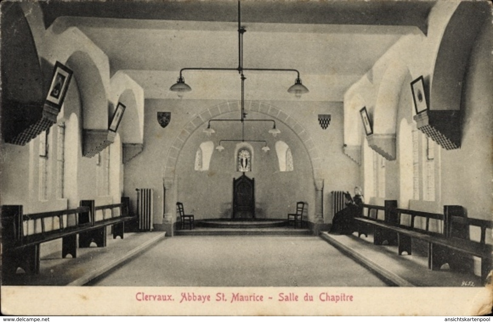 Cp Clervaux Clerf Luxemburg, Abbaye St. Maurice, Salle Du Chapitre - Autres & Non Classés
