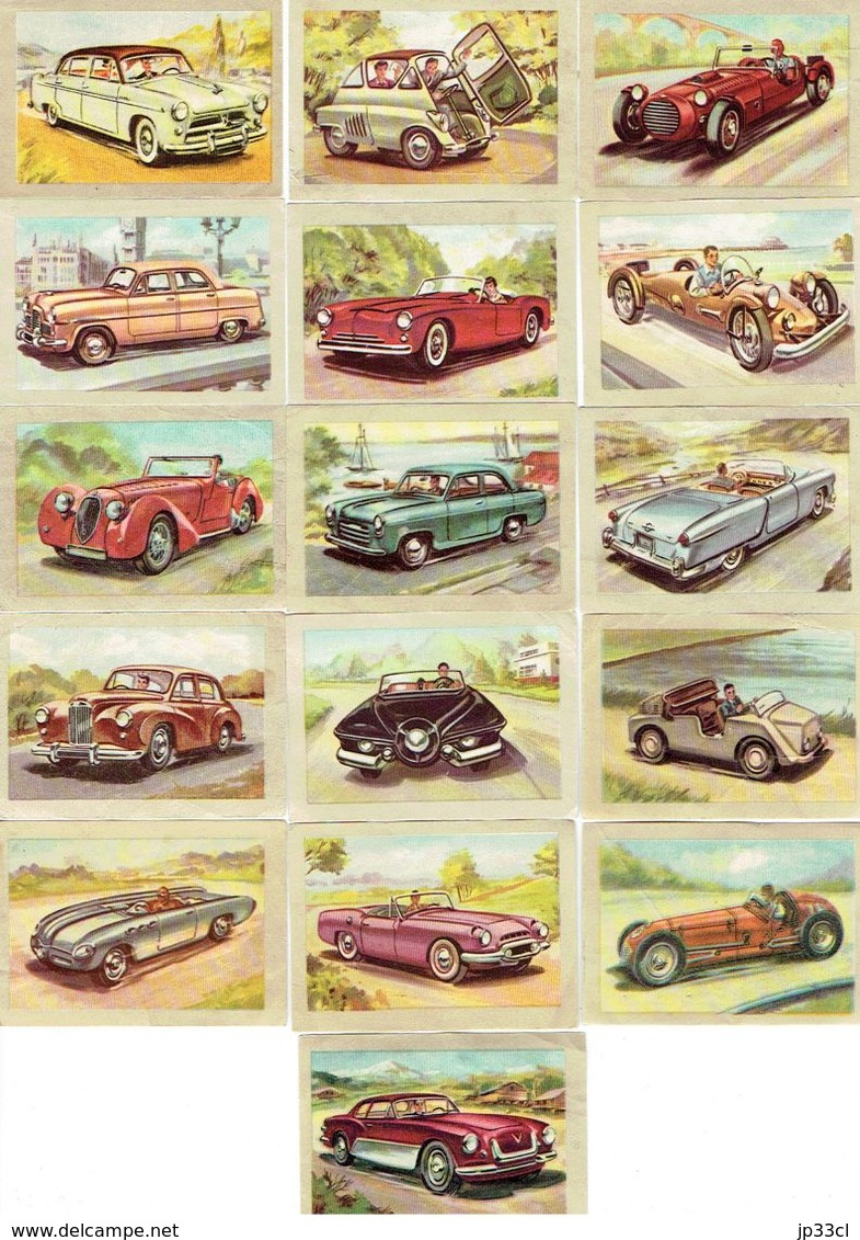 Lot De 16 Chromos De La Série Autos 1954 - Jacques