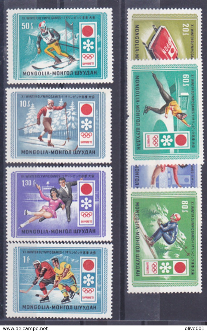 Mongolie	Jeux Olympique De Sapporo 1972	Série De 8Tp Y&T N° 596/603 MNH ** à Moins 50 % De La Cote - Winter 1972: Sapporo