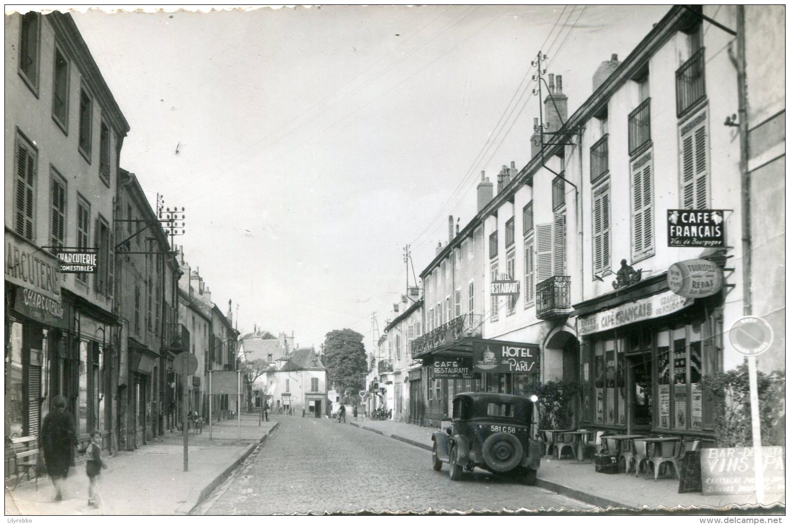 CHAGNY - Rue Due Paris RPPC - VG Old Vehicle Etc - Chagny