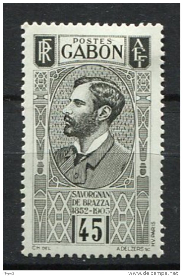 GABON - Yv N°  135  *  45c  S. De Brazza Cote  2,2 Euro BE 2 Scans - Neufs