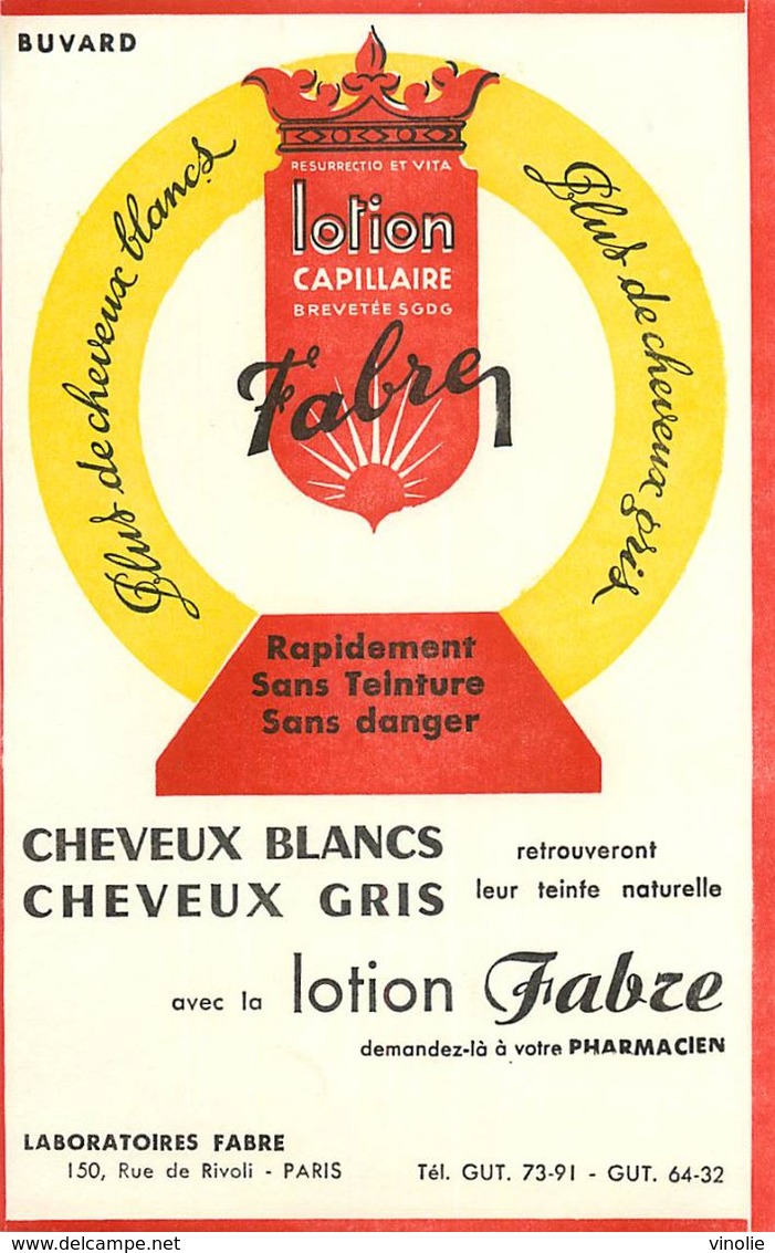 VP-GF.18-43 : BUVARD.  LOTION CAPILLAIRE  FABRE. CHEVEUX. COIGFFEUR. - Parfums & Beauté