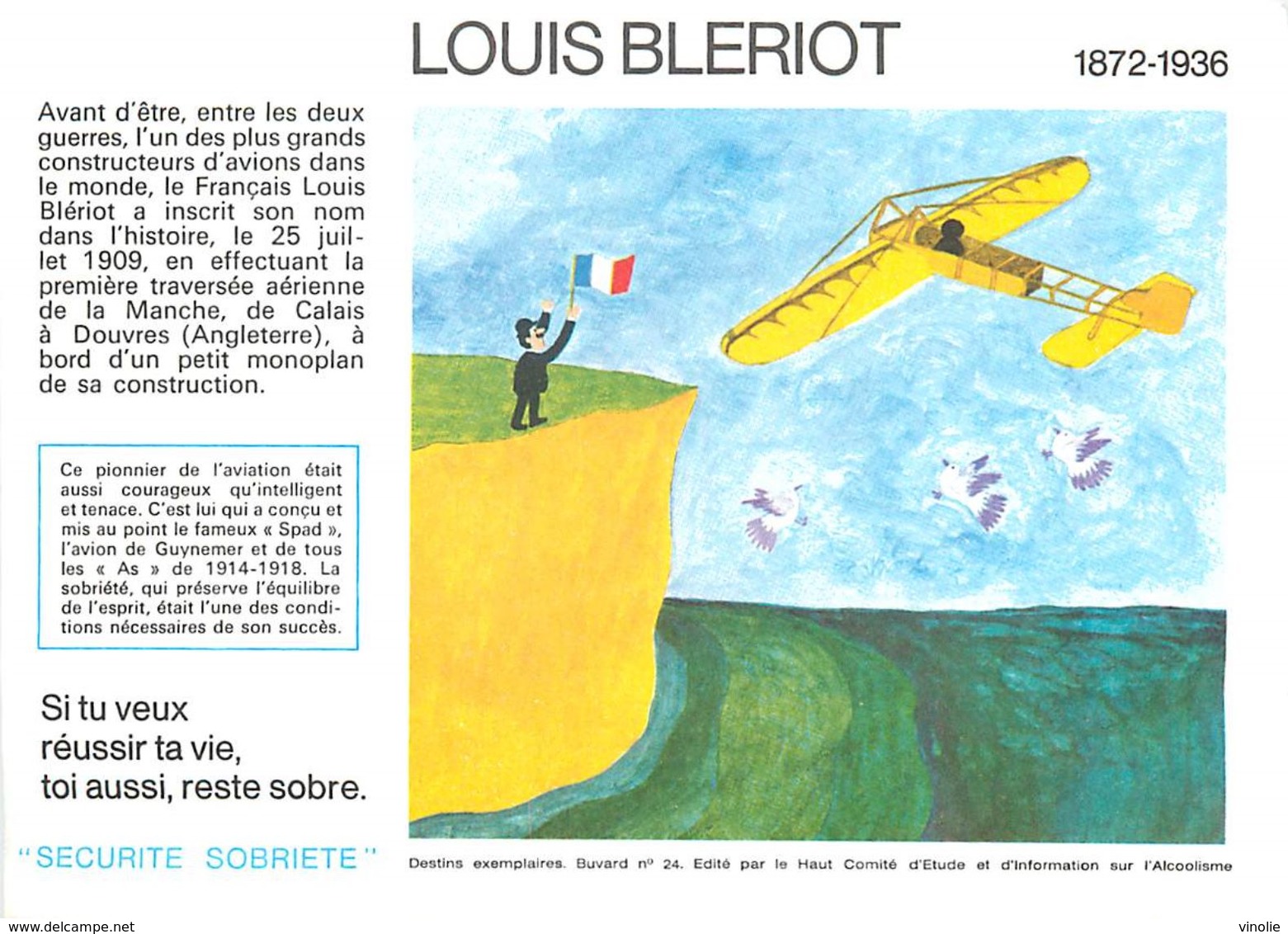 VP-GF.18-78 : BUVARD.  AVIATEUR LOUIS BLERIOT - A