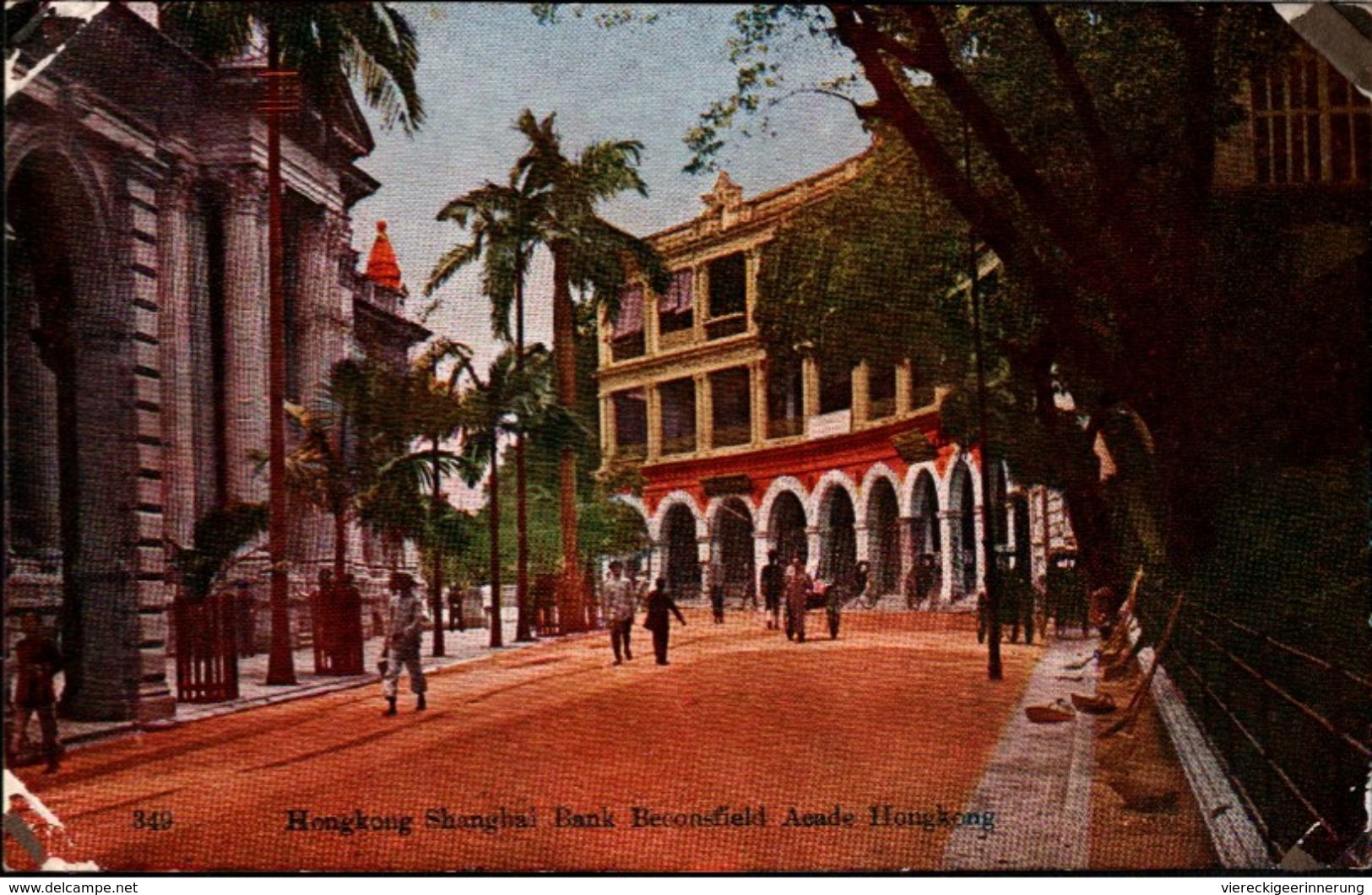 ! Old Postcard Hongkong Shanghai Bank Beconsfield Acade, Hong-Kong, China, Chine - China (Hongkong)