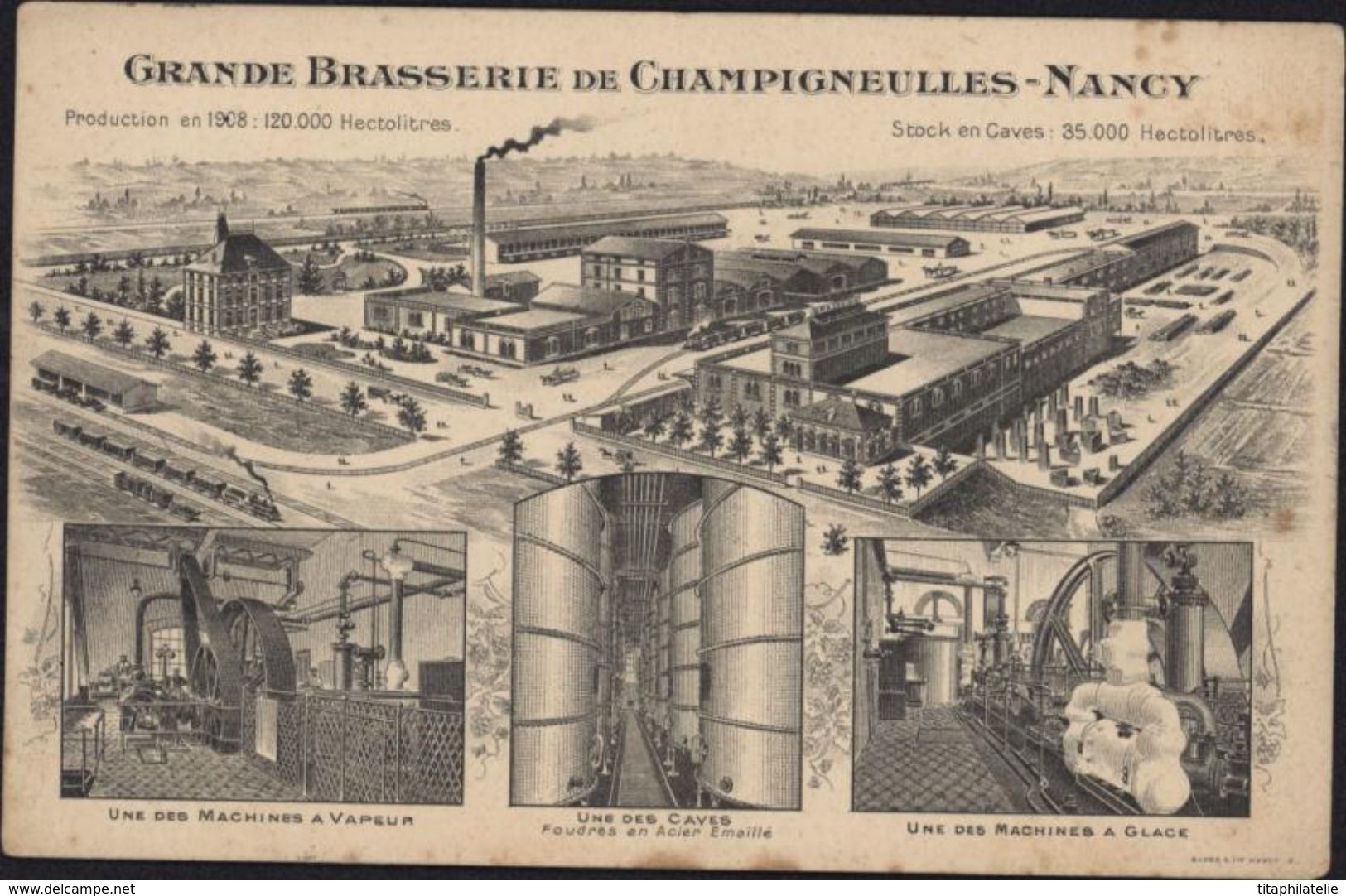 CPA CP Carte Publicitaire Grande Brasserie De Champigneulles Nancy CAD Ambulant - Nancy