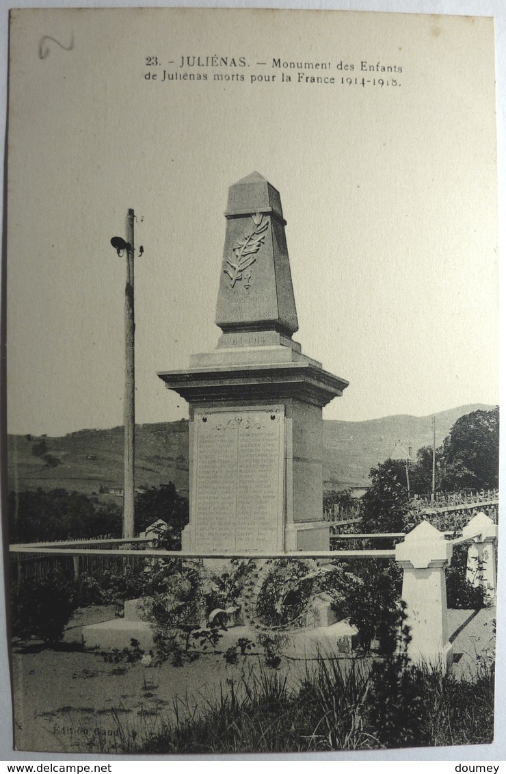 MONUMENT DES ENFANTS DE JULIÉNAS MORTS POUR LA FRANCE 1914-1918 - JULIÉNAS - Julienas