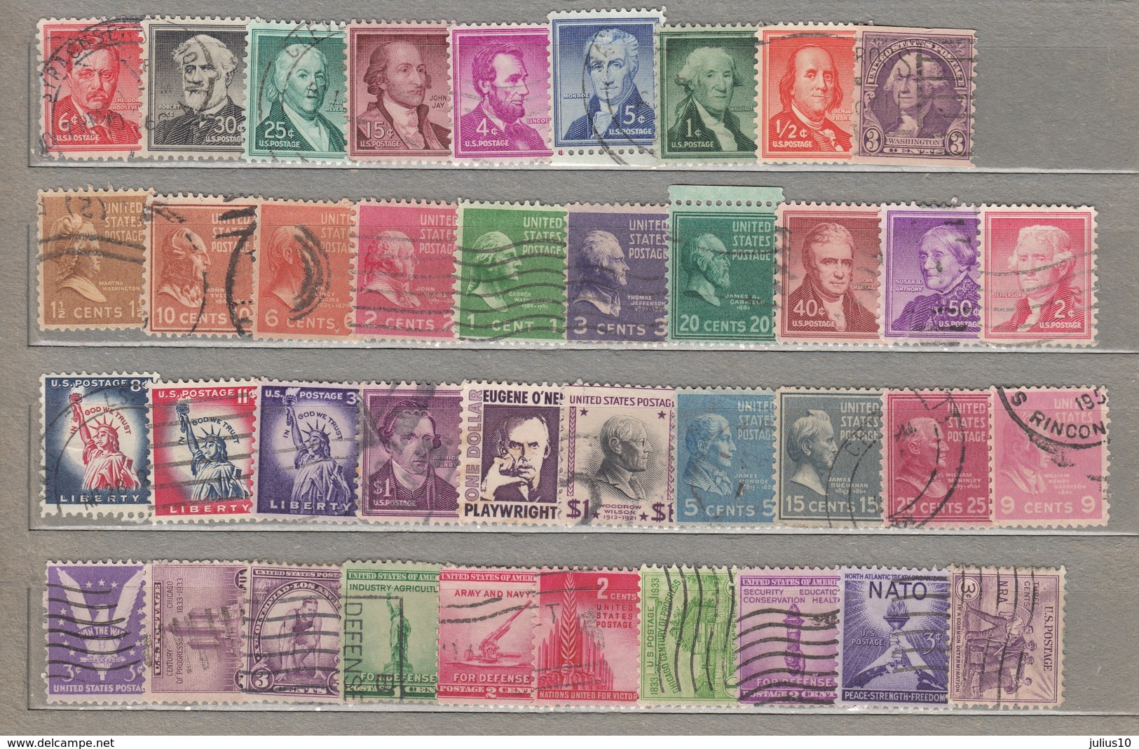 USA Definitives Used (o) Stamps Lot #12951 - Autres & Non Classés