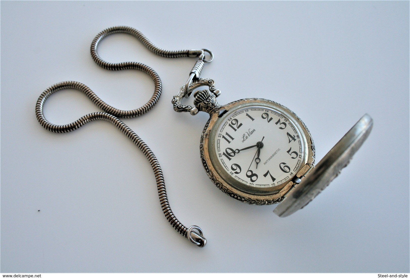 Watches : POCKET WATCH "LE VAN" HAND WIND WITH POCKETWATCH-CHAIN - Original - Running - Orologi Da Polso