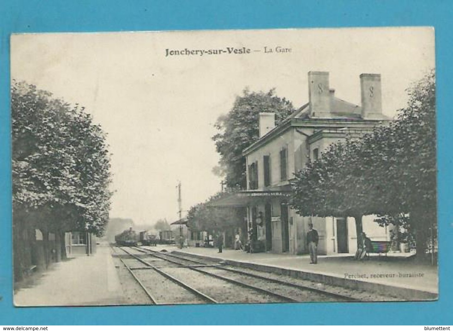 CPA Chemin De Fer Arrivée D'un Train En Gare De JONCHERY-SUR-VESLE 51 - Jonchery-sur-Vesle
