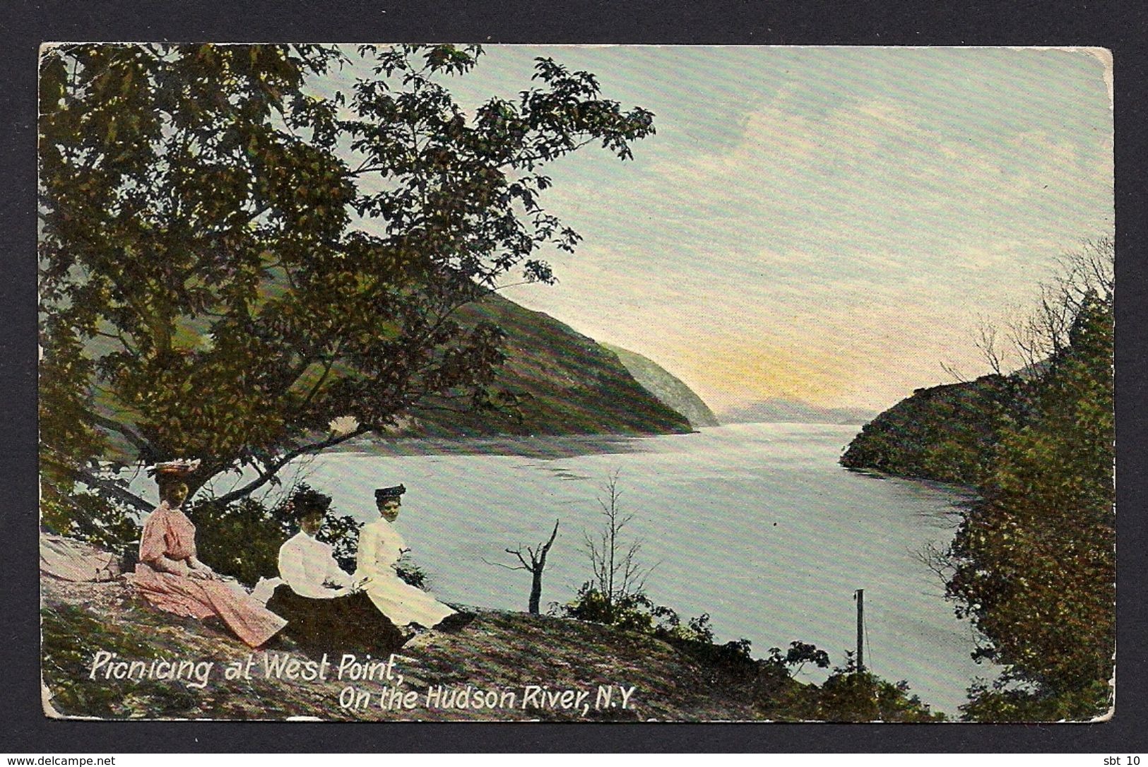 United States  - New York Hudson River Picnicing At West Point [Valentine 5054] - Hudson River