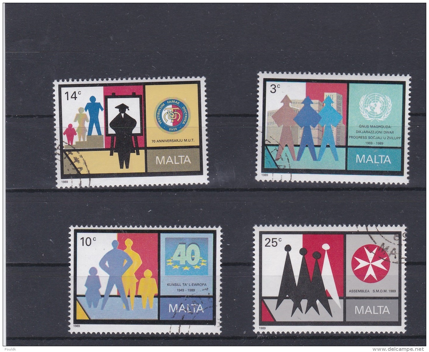 Malta 1989 Anniversaires - 4 Stamps Used    (H36) - Malta