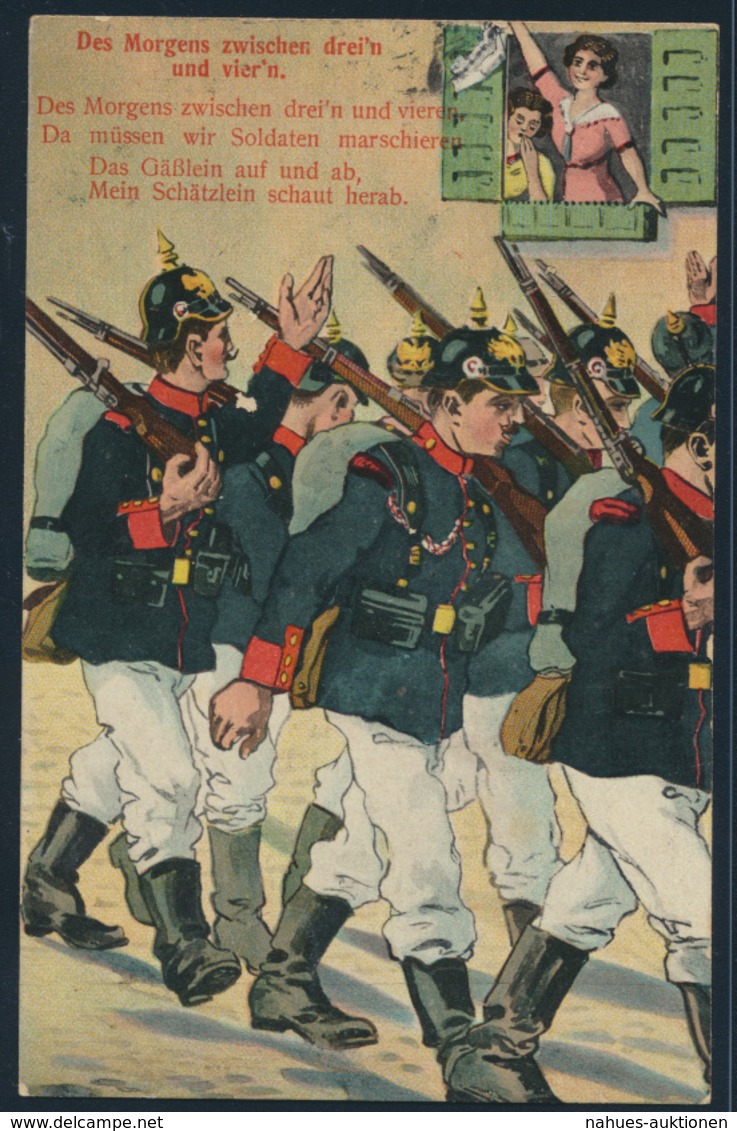 Ansichtskarte Forbach Nach Frintrop 1913 Soldaten Marschieren Jugendstil - Lothringen